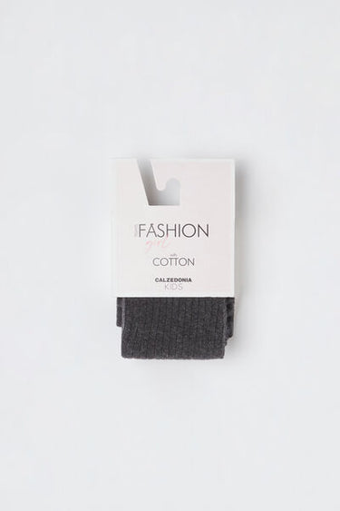 Girls Narrow Rib Cotton Tights