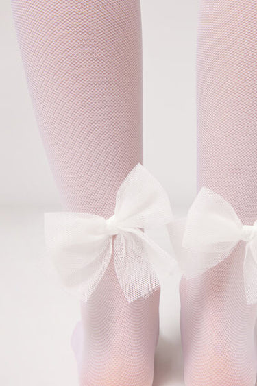 Girls’ 30 Denier Tulle Tights with Bow