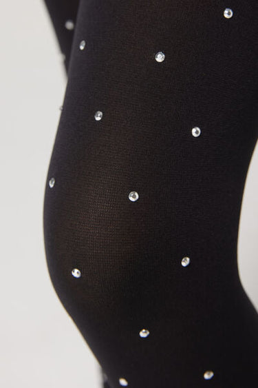 Girls' Opaque Tights with Stud Detail