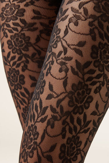 Floral Lace 40 Denier Tulle Tights