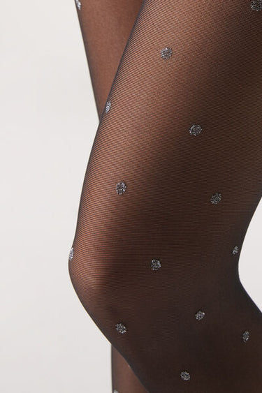 Glitter Polka Dot 30 Denier Sheer Tights