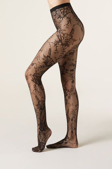 Floral Fishnet Tights