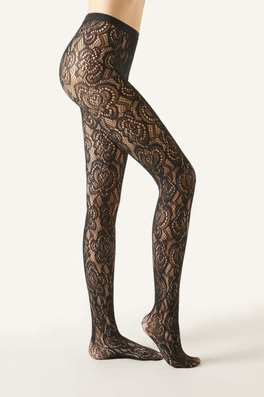 Macramé Effect Fishnet Tights