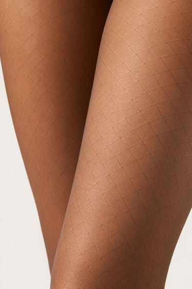 Diamond-Patterned Sheer Tights