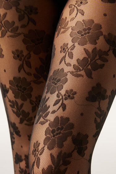 Floral-Patterned Tights