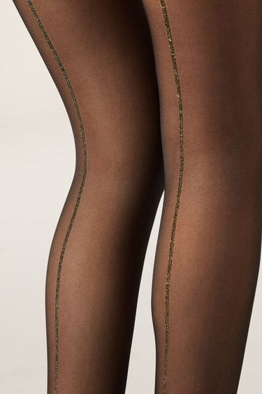 Glitter Back Seam Sheer Tights