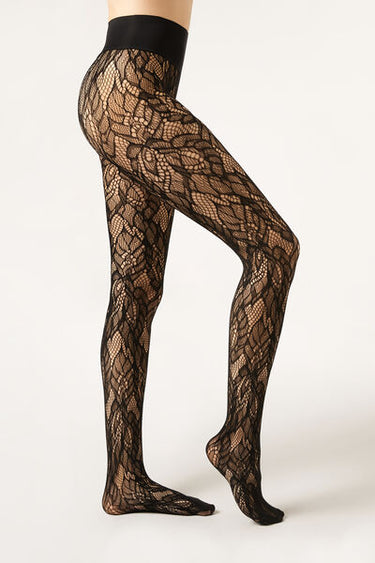 Foliage Fishnet Tights