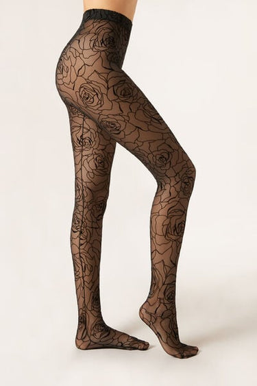 Flock Rose Tights