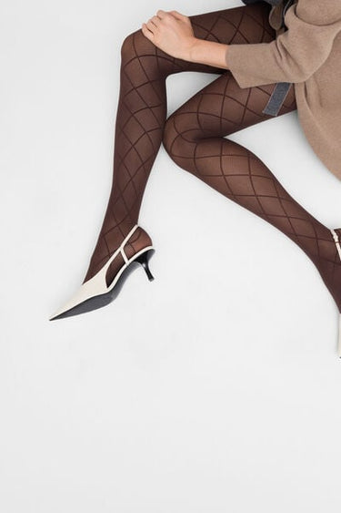 Diamond-Patterned Tights