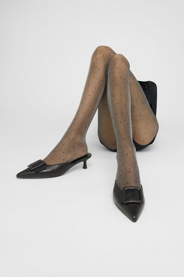 Sheer Tights with Glitter and Polka Dots
