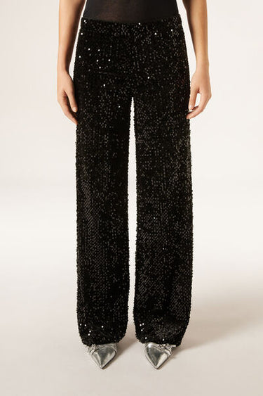 Velvet and Sequin Palazzo Trousers